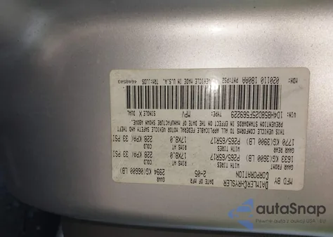 2005 Dodge Durango Limited из США, поврежденный, VIN 1D4HB58D25F569229